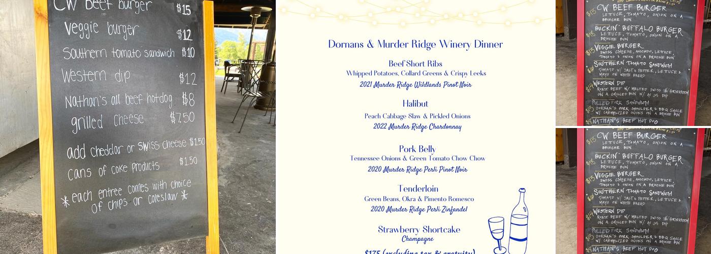 Dornan's Chuckwagon Menu