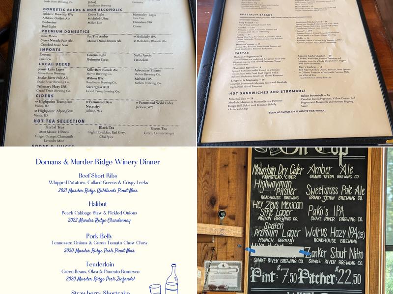 Dornan's Pizza Pasta Company Menu