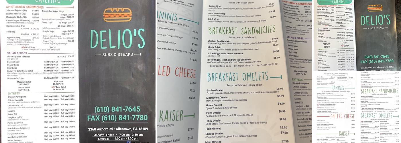 DeLio's Subs & Steaks Menu