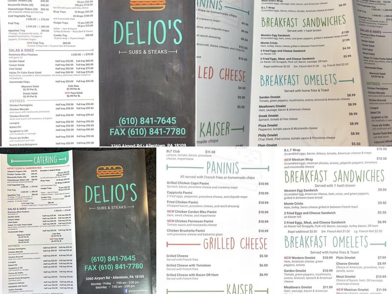 DeLio's Subs & Steaks Menu