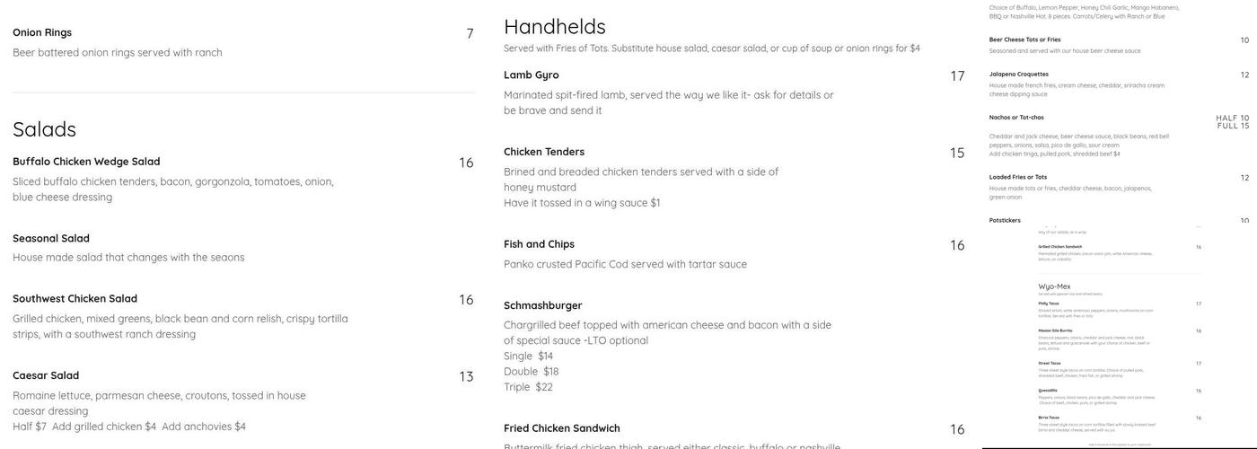 Eleanor's Again Menu