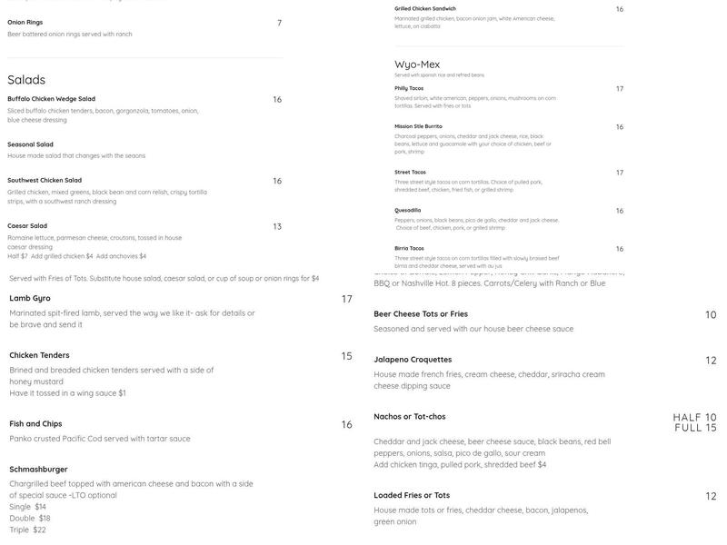 Eleanor's Again Menu