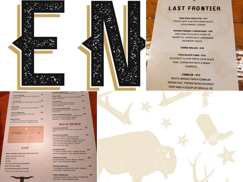 Gun Barrel Steak and Game House Menu