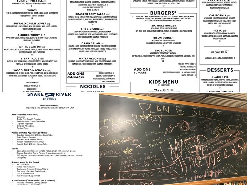 Snake River Brewing Co. Menu