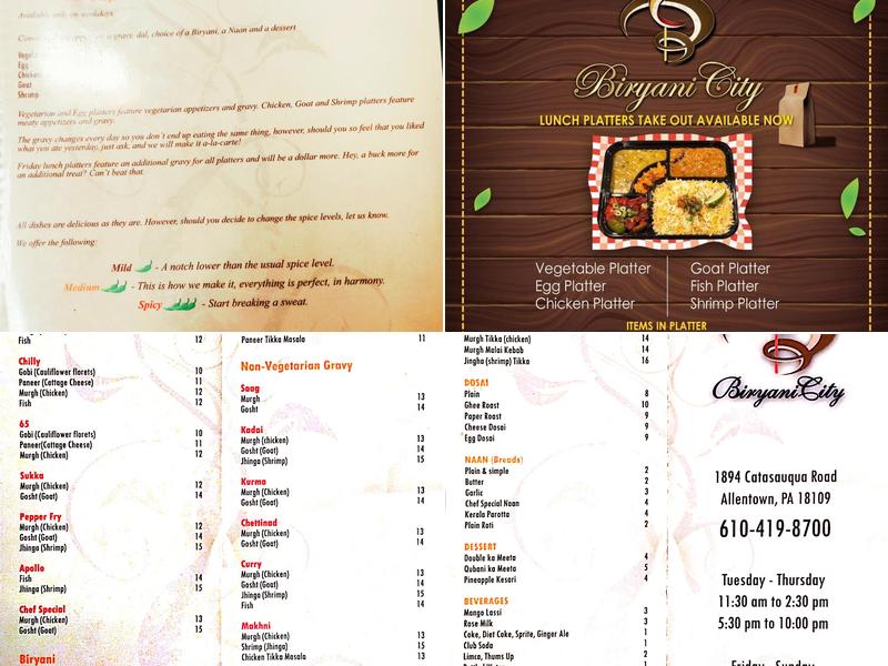Biryani City Menu