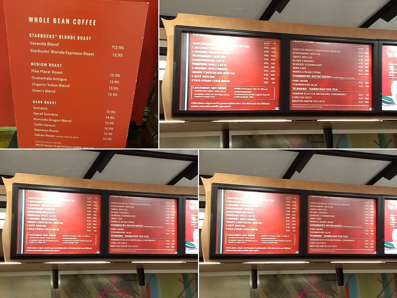 Starbucks Menu