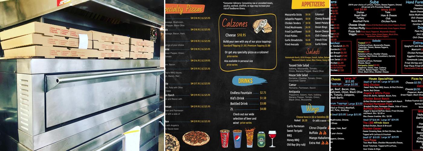 Angelo's Pizza Menu