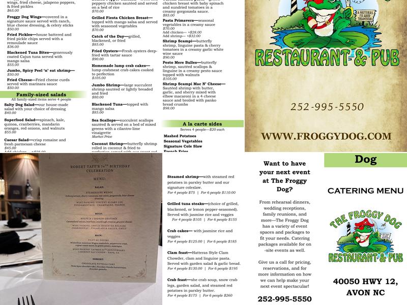 The Froggy Dog Menu