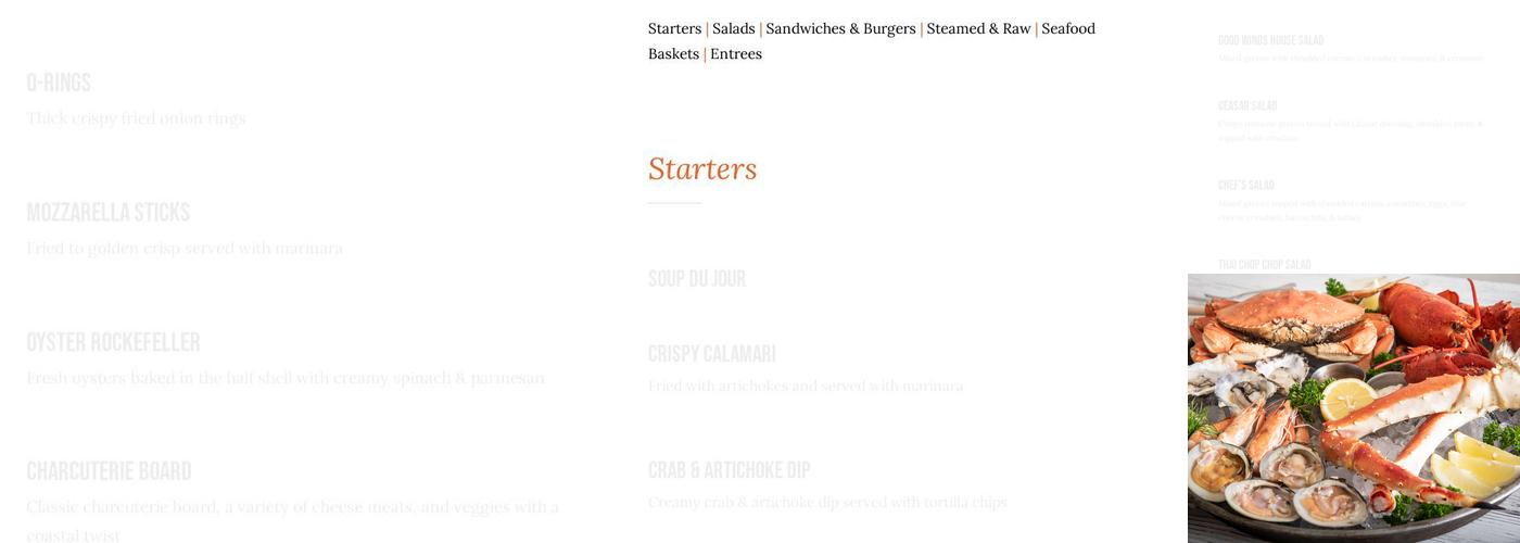 Good Winds Restaurant Menu