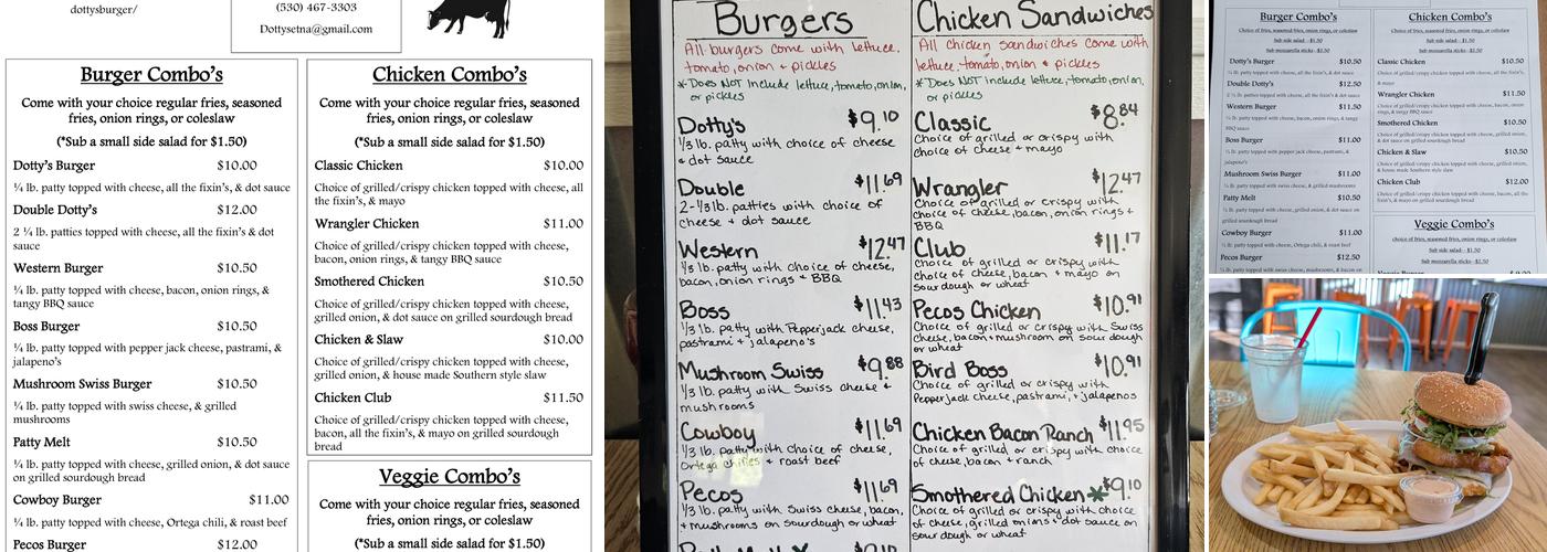 Dotty's Menu