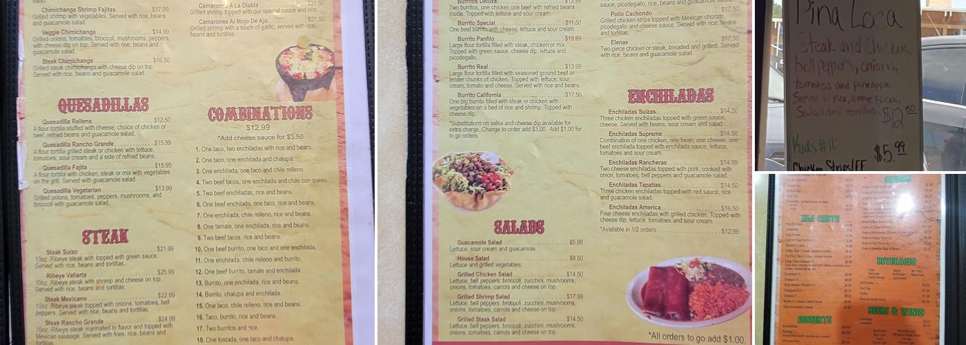 Rancho Grande Menu