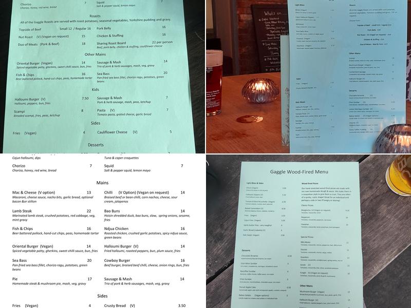 Gaggle of Geese Menu