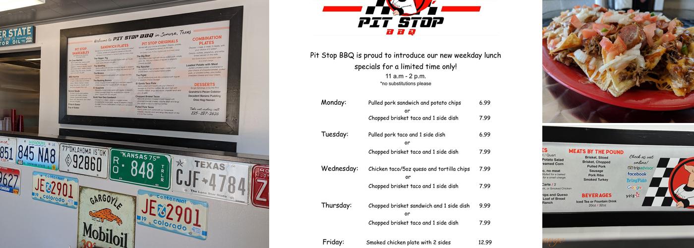 Pit Stop BBQ Menu