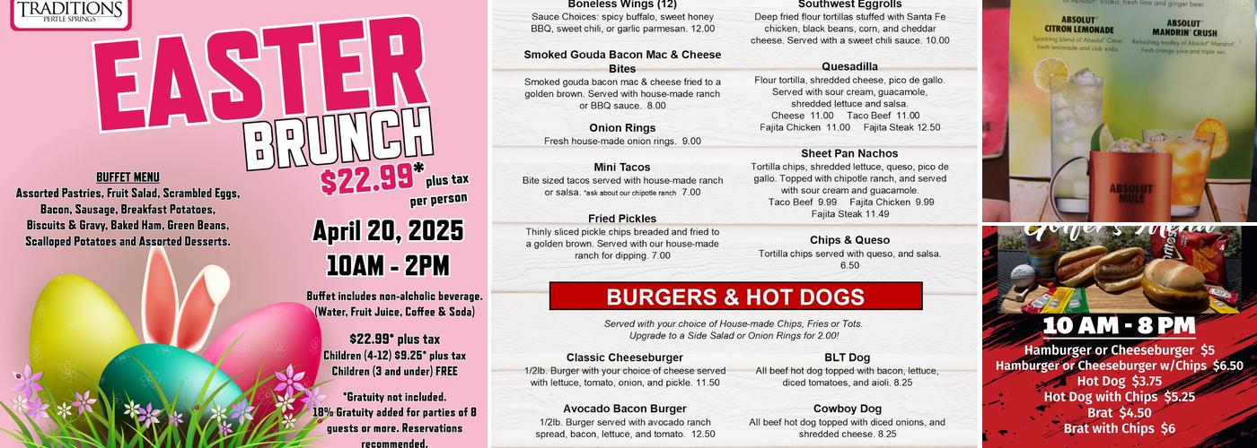 Traditions Restaurant Menu