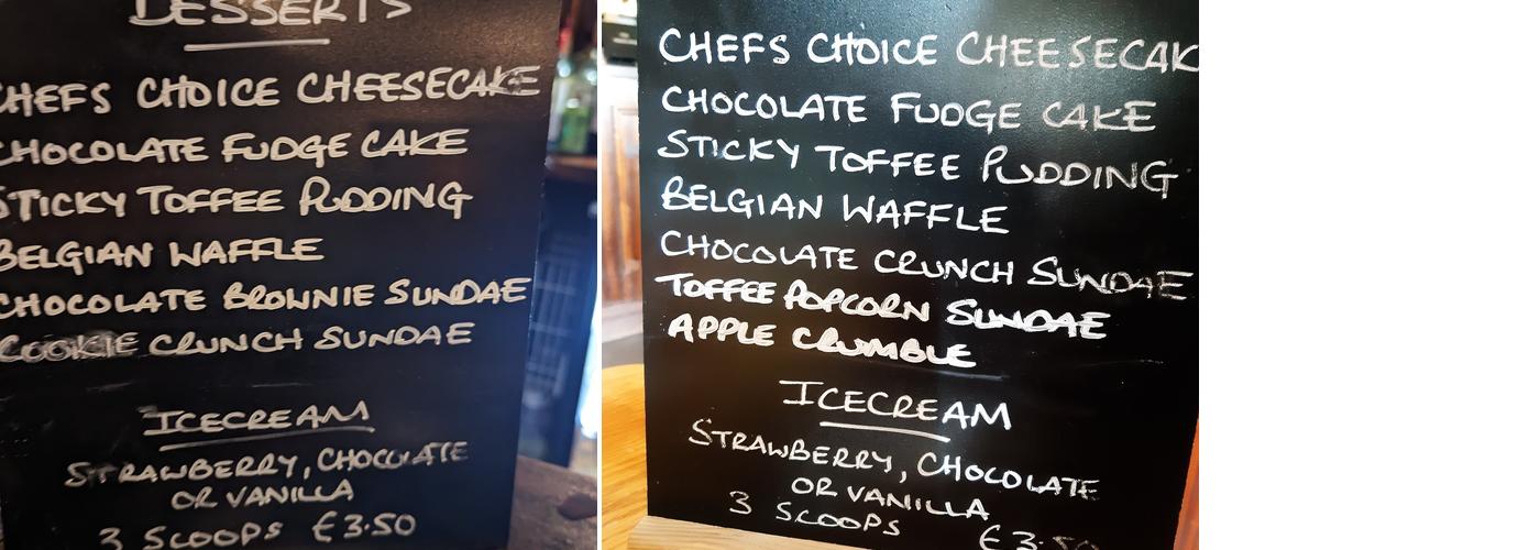 The White Post Inn Menu