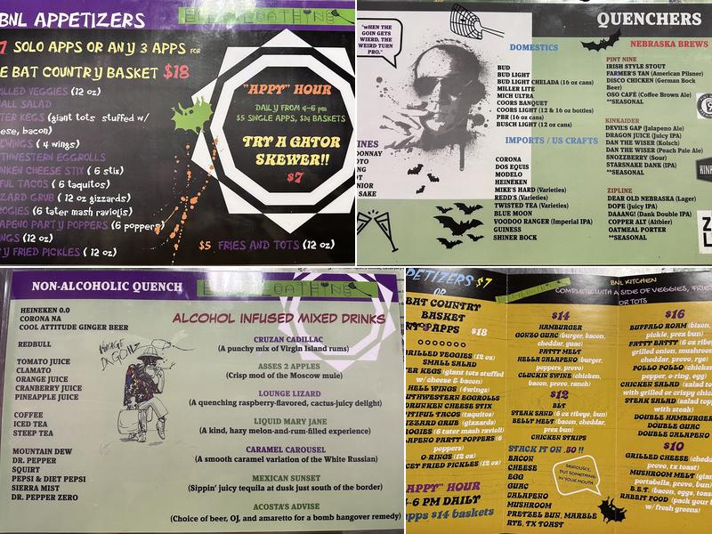 Beer & Loathing Menu