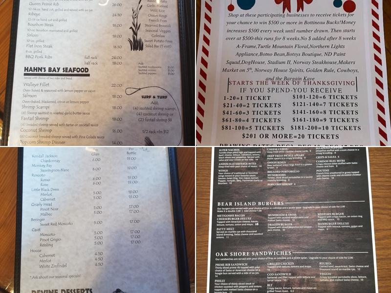 A Frame Bar and Grill Menu