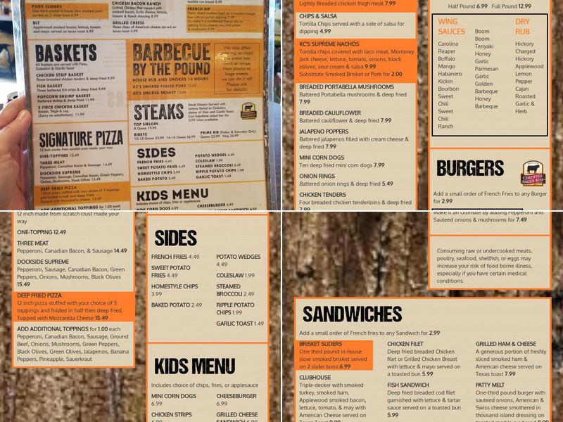 Dockside Lounge Menu