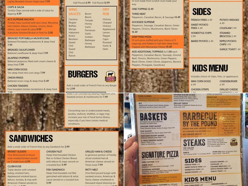 Dockside Lounge Menu