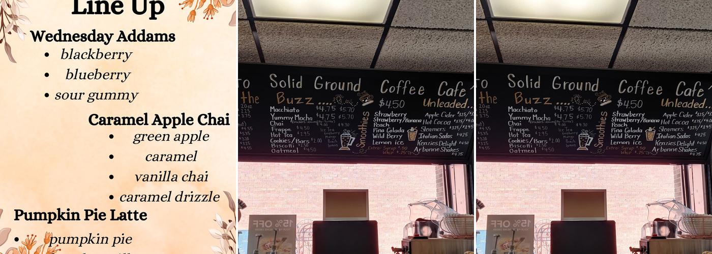 Solid Ground Coffee Menu