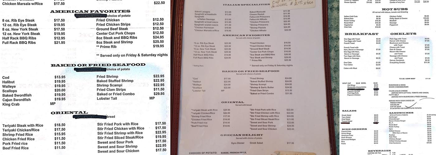 Village Cafe Menu