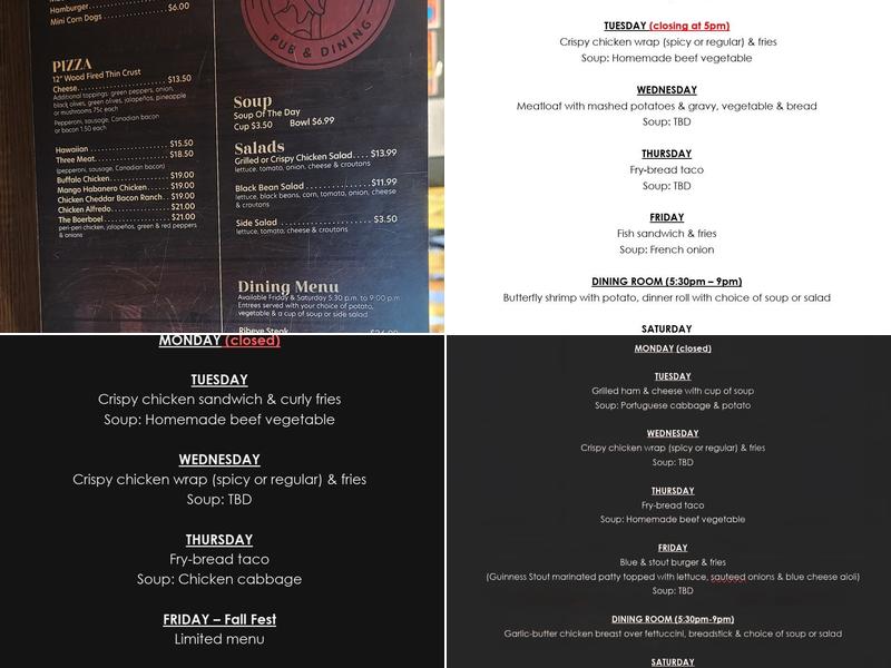 The Hound Pub and Dining Menu