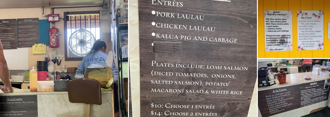 Kaaloa's Super J's Menu