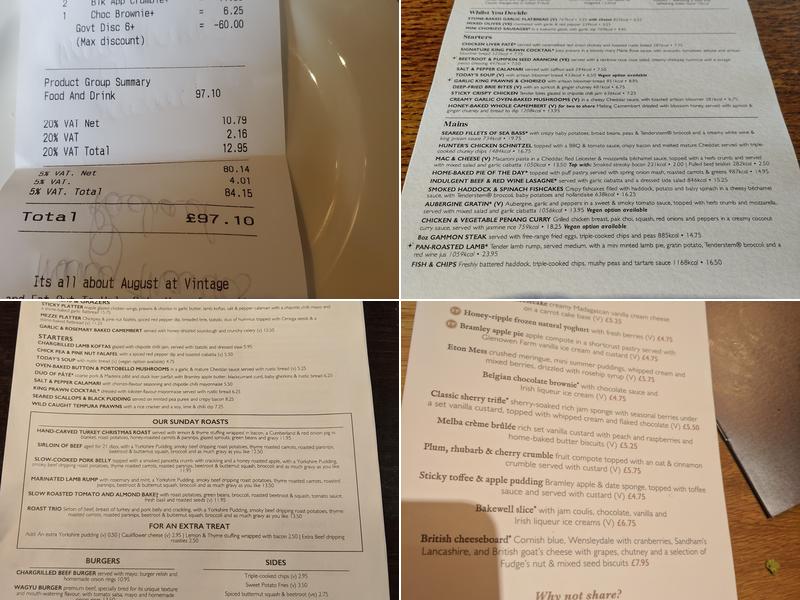 The Willy Wicket Menu