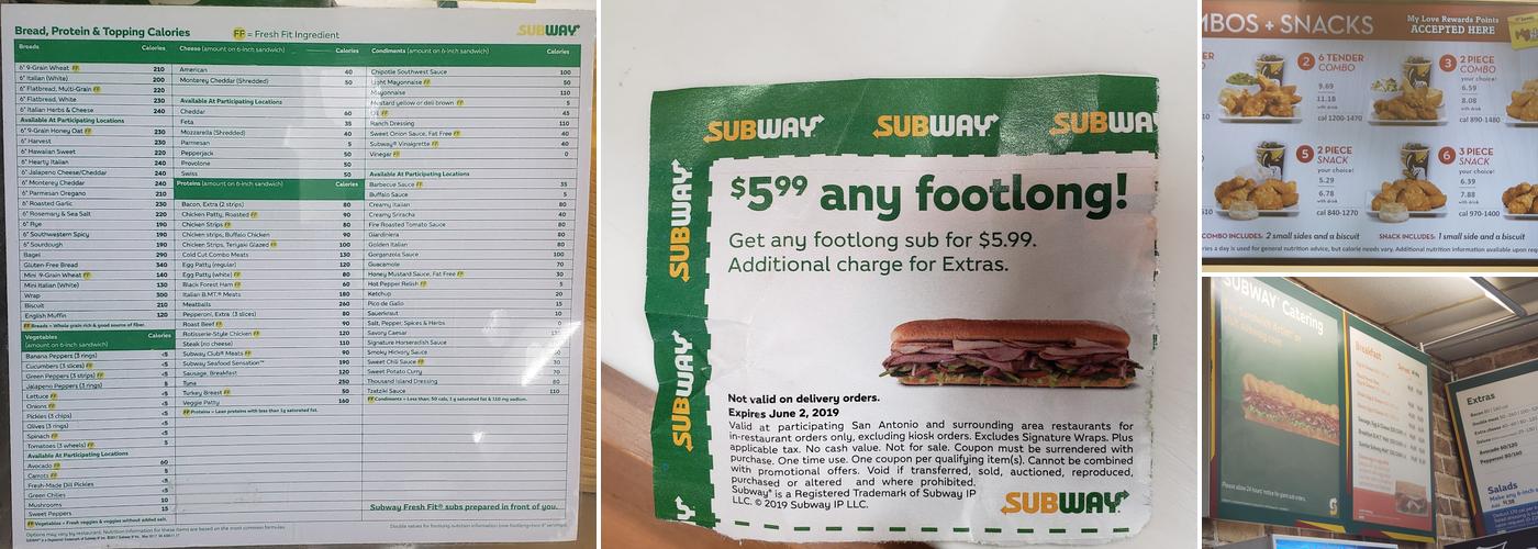 Subway Menu