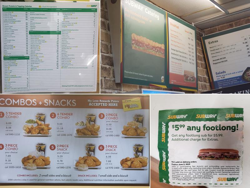 Subway Menu