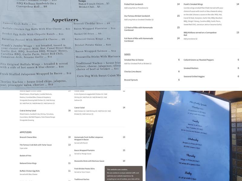 Fitzwater Station Menu