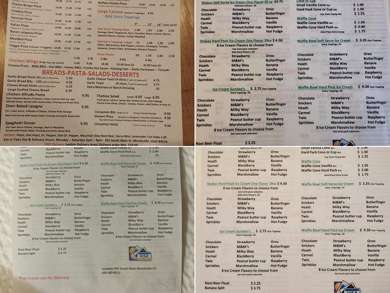 Thatzza Pizza Menu