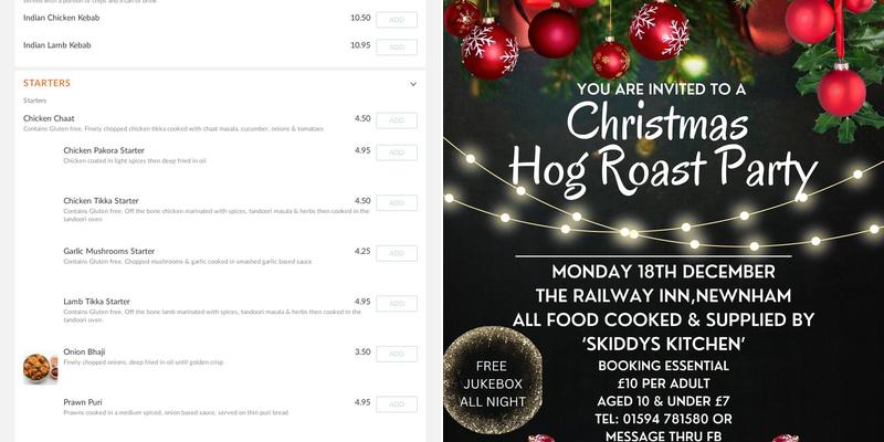 The Railway Inn Menu