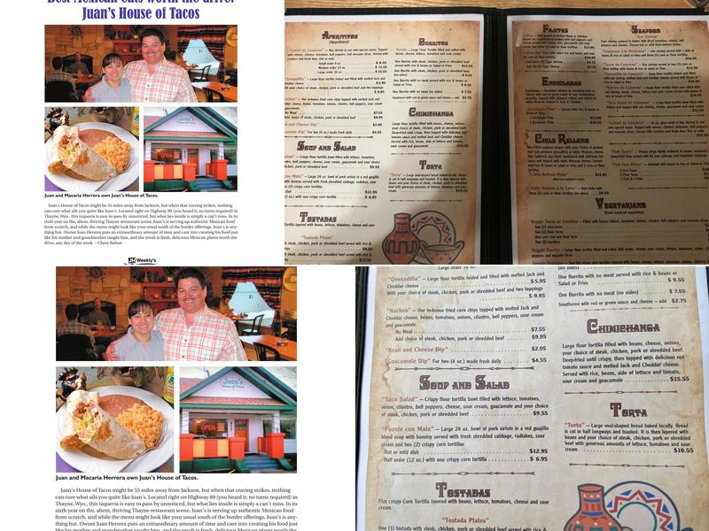 Juan's House of Tacos Menu