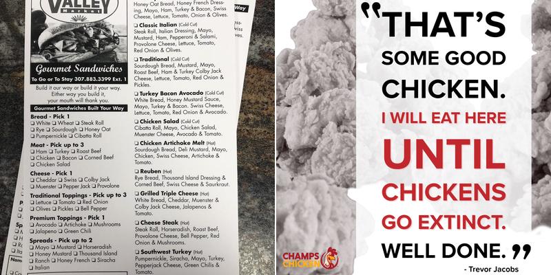 Champs Chicken Menu