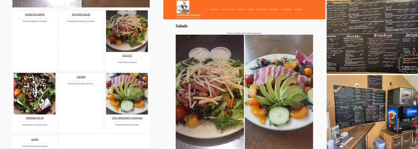 Driftwood Pizzeria Menu