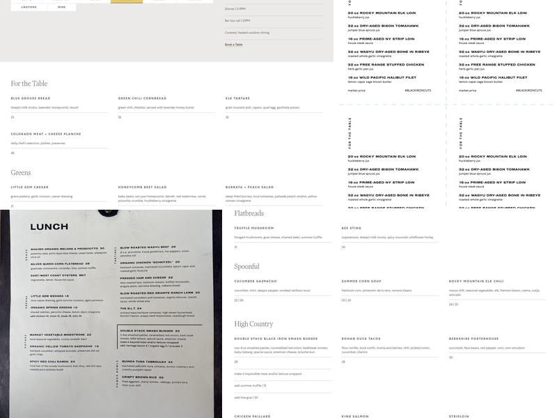 Black Iron Kitchen + Bar Menu