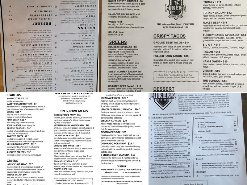 The Eureka Station Menu