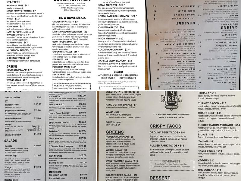 The Eureka Station Menu