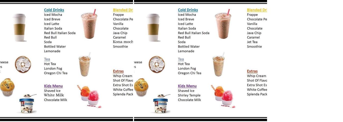 Sanpoil Espresso Menu