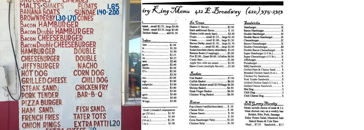 Dairy King Menu