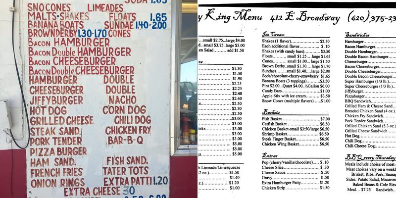 Dairy King Menu