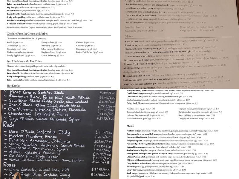 The Hayhurst Arms Menu