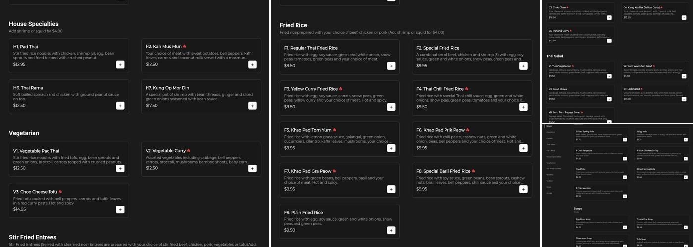 Rearn Thai Restaurant Menu