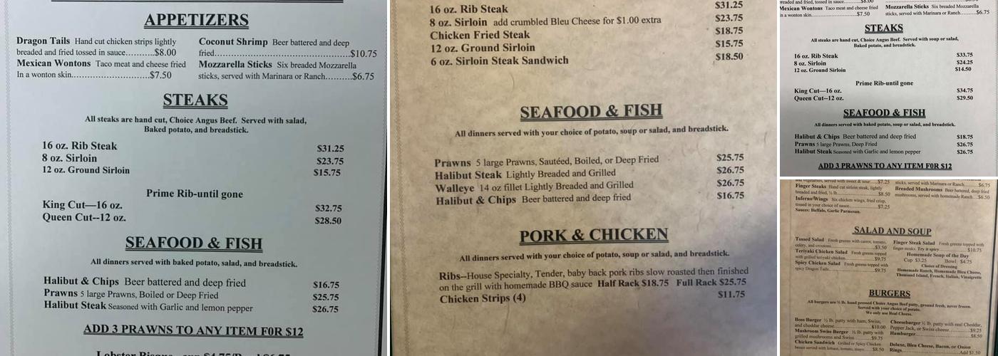 Stockman Bar & Steakhouse Menu