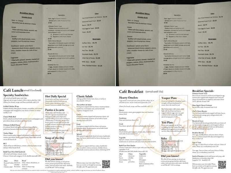 Griffin Family Cafe & Catering Menu
