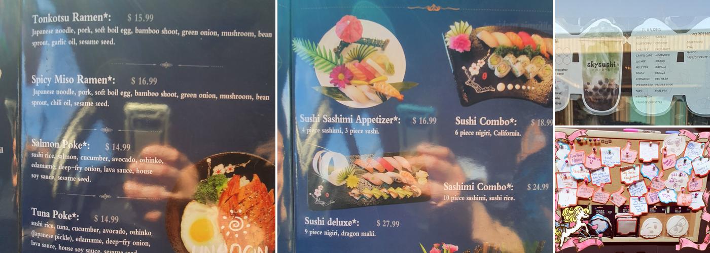 Sky Sushi Houghton Menu