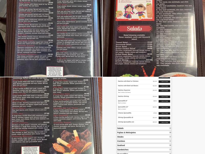 El Tapatio Menu
