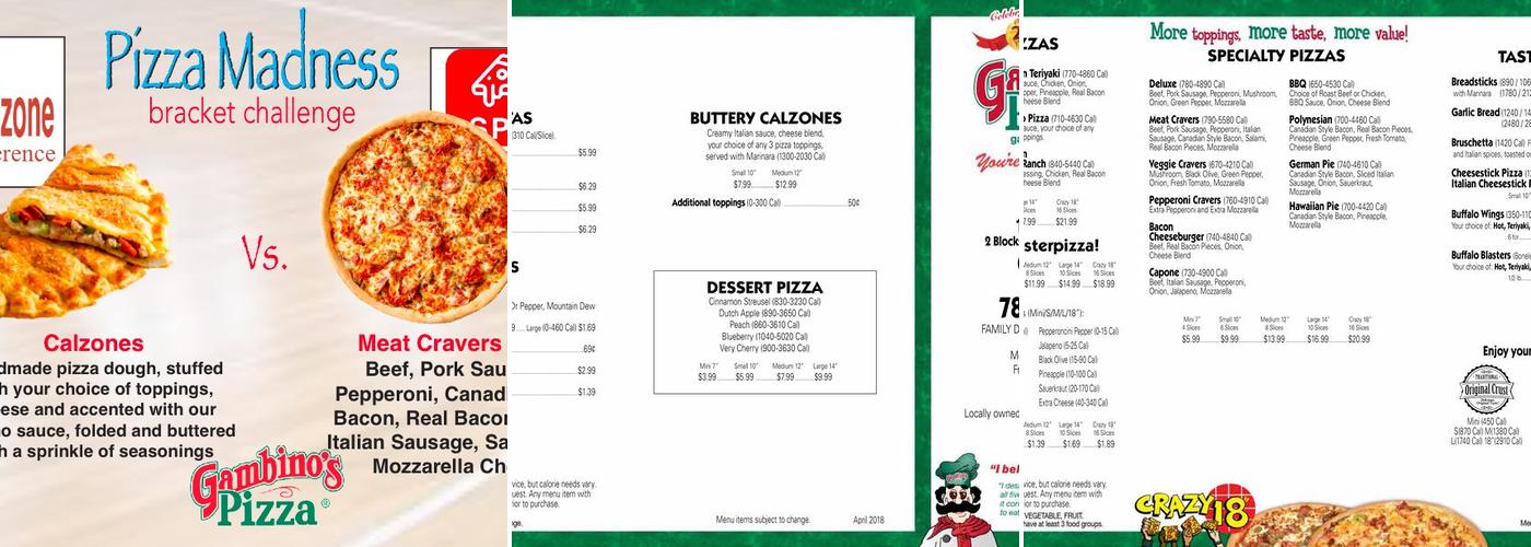 Gambino's Pizza Menu