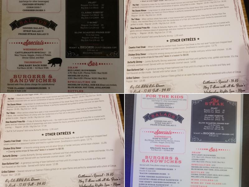 Big Ed's Menu